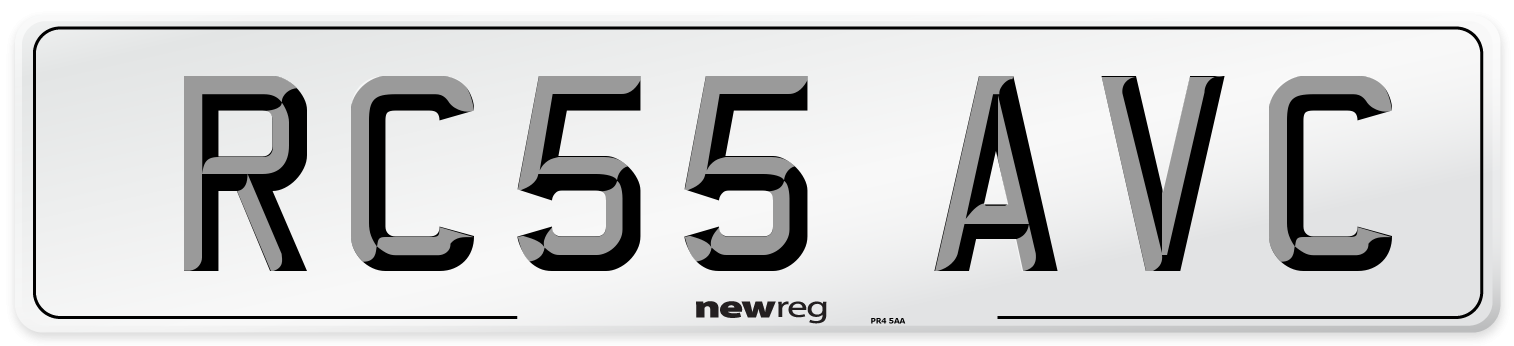 RC55 AVC Number Plate from New Reg